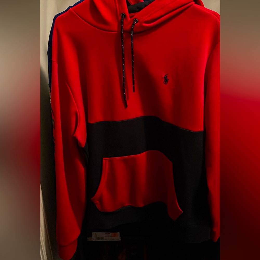 Polo Ralph Lauren Red/Navy Polo RL-67 Pullover Hoodie size L